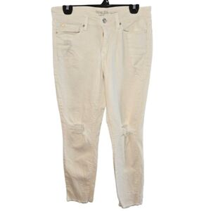 Denizen Distressed White Boyfriend Jeans-SEE MEASUREMENTS